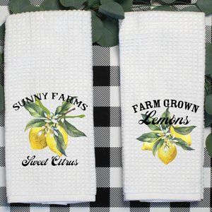 Sunny Farms Lemon Hand Towels, Set of 2